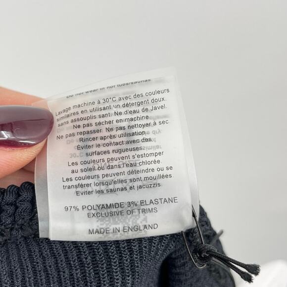 Hunza G | NWT Nancy Black One Shoulder Dress Crinklr Fabric OS - Picture 14 of 14